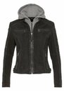 Bild 1 von Gipsy Lederjacke NOLAH Two-in-One Style - mit abnehmbarer Jersey-Kapuze, Schwarz