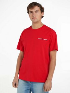 Tommy Jeans T-Shirt TJM CLSC LINEAR CHEST TEE, Rot