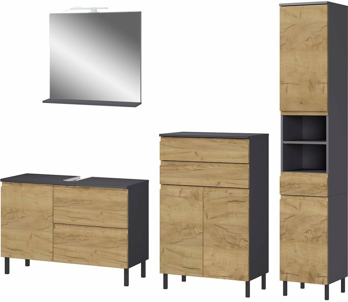 Bild 1 von GERMANIA Badmöbel-Set Scantic, (4-St), Braun