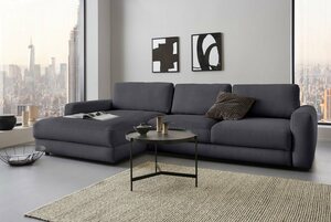 Places of Style Ecksofa Bloomfield, wahlweise mit Bettfunktion und Bettkasten, Grau