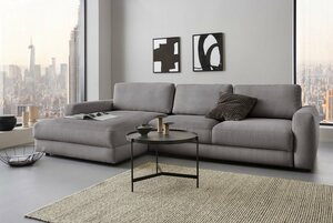 Places of Style Ecksofa Bloomfield, wahlweise mit Bettfunktion und Bettkasten, Grau