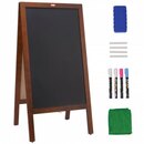 Bild 1 von VEVOR Kundenstopper Werbeaufsteller mit Holzrahmen 508 x 1016 mm, Werbetafel Aufsteller 432 x 750 mm Speisetafel Braun inkl. 8 Kreidemarker zum Schreiben mit Kreide für Restaurants, Bars usw.