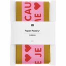 Bild 2 von Paper Poetry Taftband Liebe pink-gold 58mm 3m