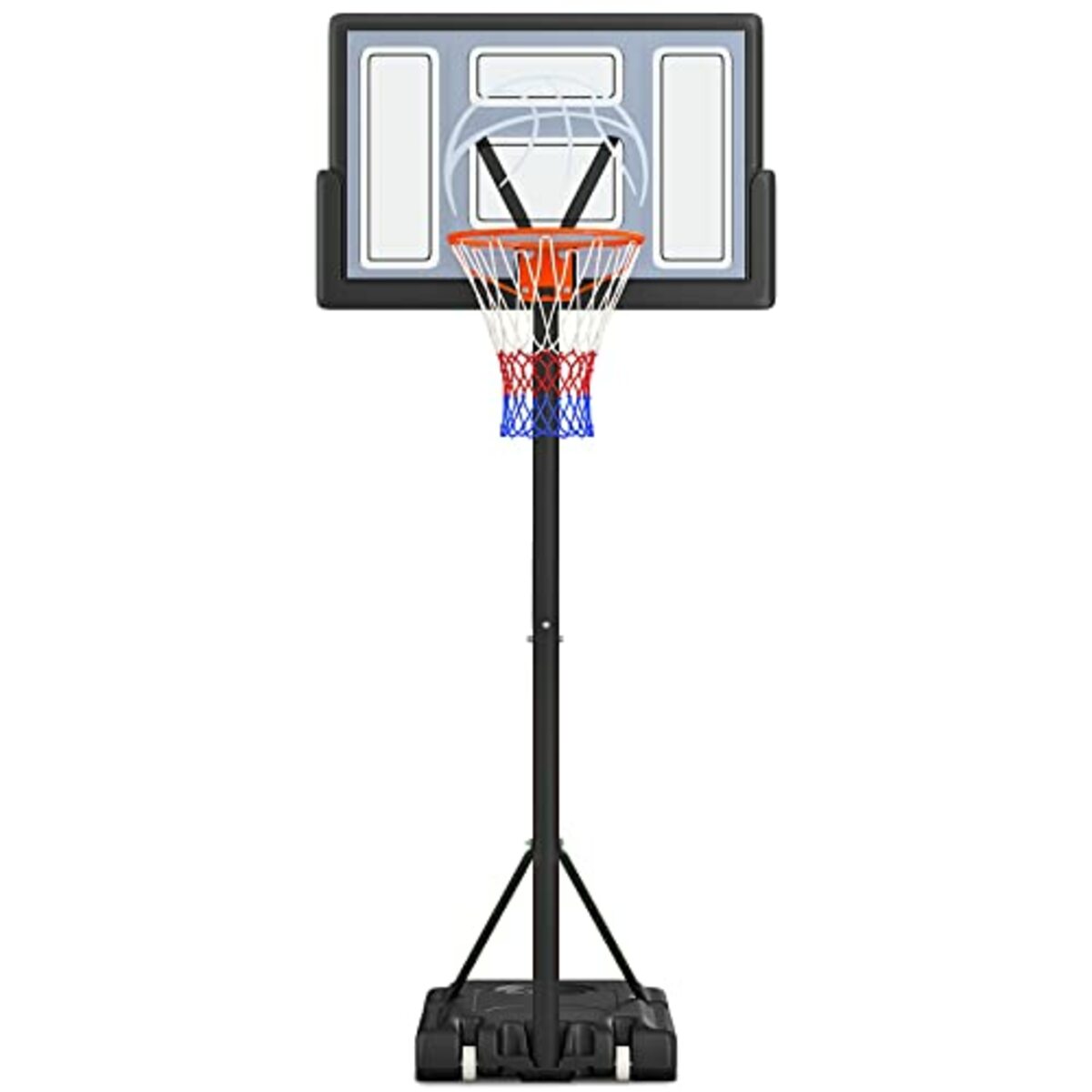 Bild 1 von Yohood Basketballkorb Outdoor, Verstellbare Korbhöhe von 135 bis 305 cm, Basketballständer mit 111x72cm Rückwand, Basketball Korb für Kinder Jugendliche Erwachsene im Hinterhof/Auffahrt/Innenbere