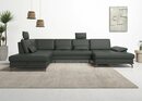 Bild 1 von Places of Style Wohnlandschaft Costello, incl. Sitztiefenverstellung und Armlehnfunktion, 3 Nierenkissen, Grau