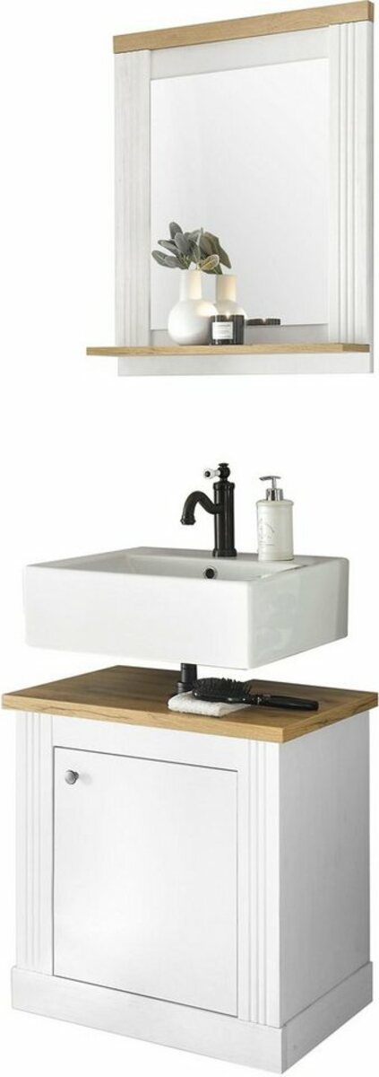 Bild 1 von Home affaire Badmöbel-Set WESTMINSTER, (2-St), im romantischen Landhausstil, exclusiv by Otto, Weiß