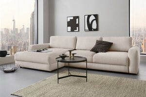 Places of Style Ecksofa Bloomfield, wahlweise mit Bettfunktion und Bettkasten, Beige