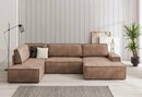 Bild 1 von Home affaire Wohnlandschaft SHERWOOD, mit Bett-Funktion (Liegefläche 194x139 cm), Cord, Vintage, Samtvelours, Braun