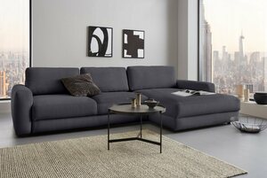 Places of Style Ecksofa Bloomfield, wahlweise mit Bettfunktion und Bettkasten, Grau