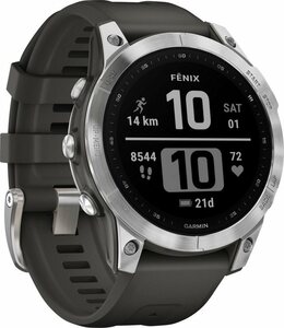 Garmin FENIX 7 Smartwatch (3,30 cm/1,3 Zoll, Garmin), Grau|silberfarben
