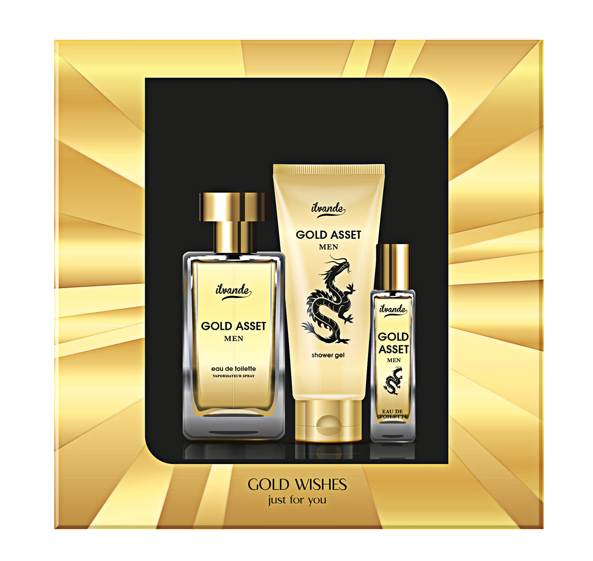 Bild 1 von Ilvande  Herren-Geschenk-Set 'Gold Asset' 3tlg.