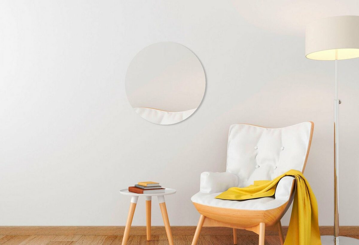 Bild 1 von Andas Dekospiegel Glass Round (1-St), runder Wandspiegel, Silberfarben