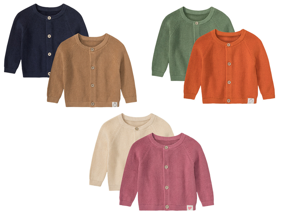 Bild 1 von lupilu® Baby Cardigan, 2 Stück, aus reiner Bio-Baumwolle