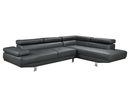 Bild 4 von Happy Home Ecksofa mit verstellbare Kopf- und Arm-Funktionen HSP108-DGR dunkelgrau Lederoptik