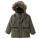 Bild 1 von Jungen Winterjacke mit Fellimitat DUNKELGRÜN