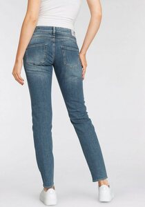 Herrlicher Slim-fit-Jeans GINA RECYCLED DENIM mit seitlichem Keileinsatz, Blau