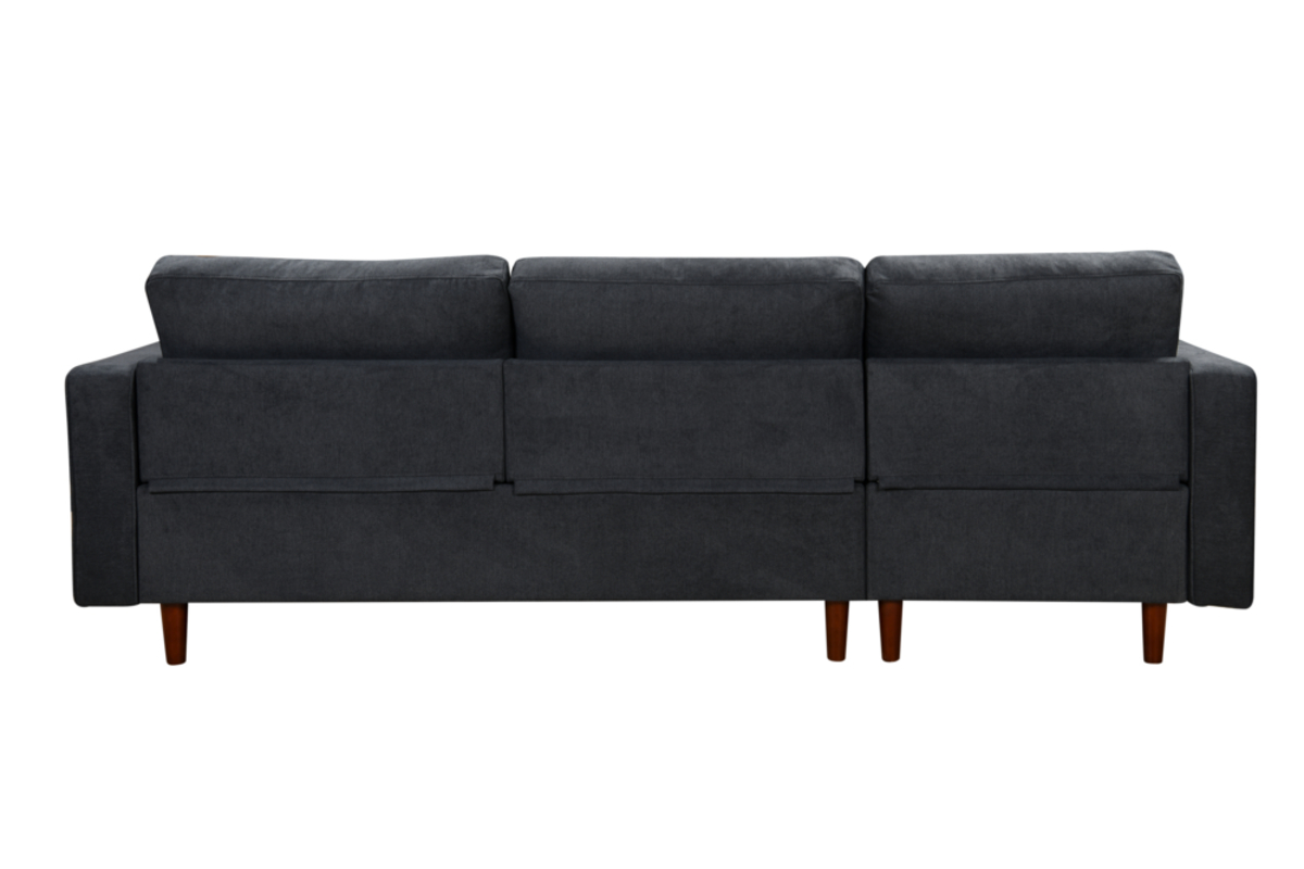 Bild 3 von Happy Home Ecksofa mit 3 Rückenkissen & 2 Rollkissen HSP109-DGR dunkelgrau