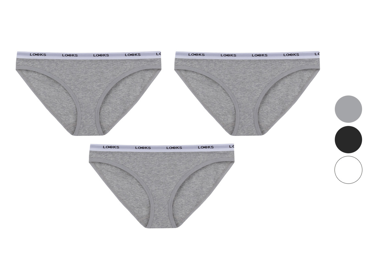 Bild 1 von LOOKS by Wolfgang Joop Damen Slips, 3 Stück, mit eingewebtem Logo
