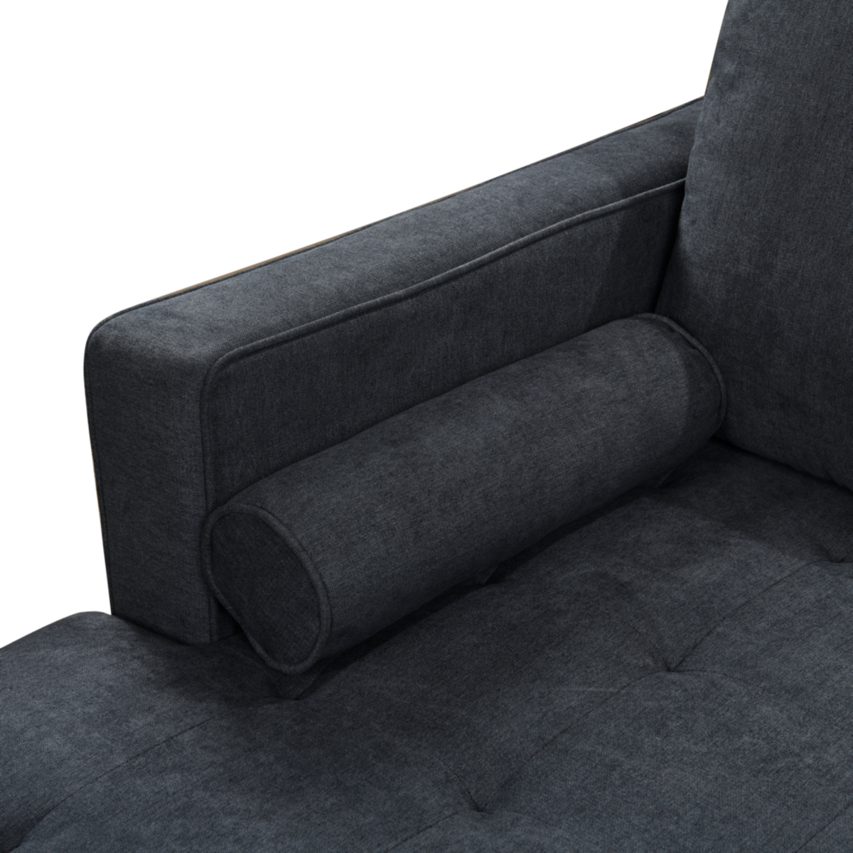 Bild 2 von Happy Home Ecksofa mit 3 Rückenkissen & 2 Rollkissen HSP109-DGR dunkelgrau