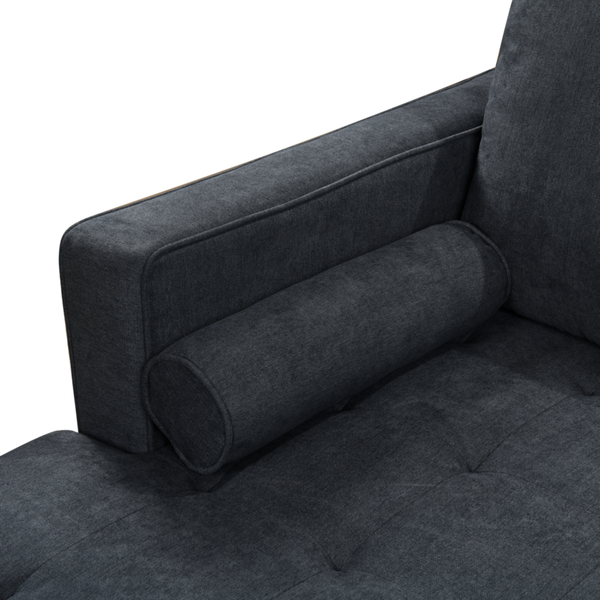 Bild 2 von Happy Home Ecksofa mit 3 Rückenkissen & 2 Rollkissen HSP109-DGR dunkelgrau