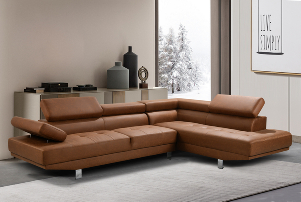 Bild 3 von Happy Home Ecksofa mit verstellbare Kopf- und Arm-Funktionen HSP108-BRN braun Lederoptik