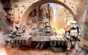 Komar Vliestapete "Star Wars Tanktrooper", Comic, 400x250 cm (Breite x Höhe), Vliestapete, 100 cm Bahnbreite
