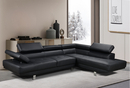 Bild 2 von Happy Home Ecksofa mit verstellbare Kopf- und Arm-Funktionen HSP108-SCH schwarz Lederoptik