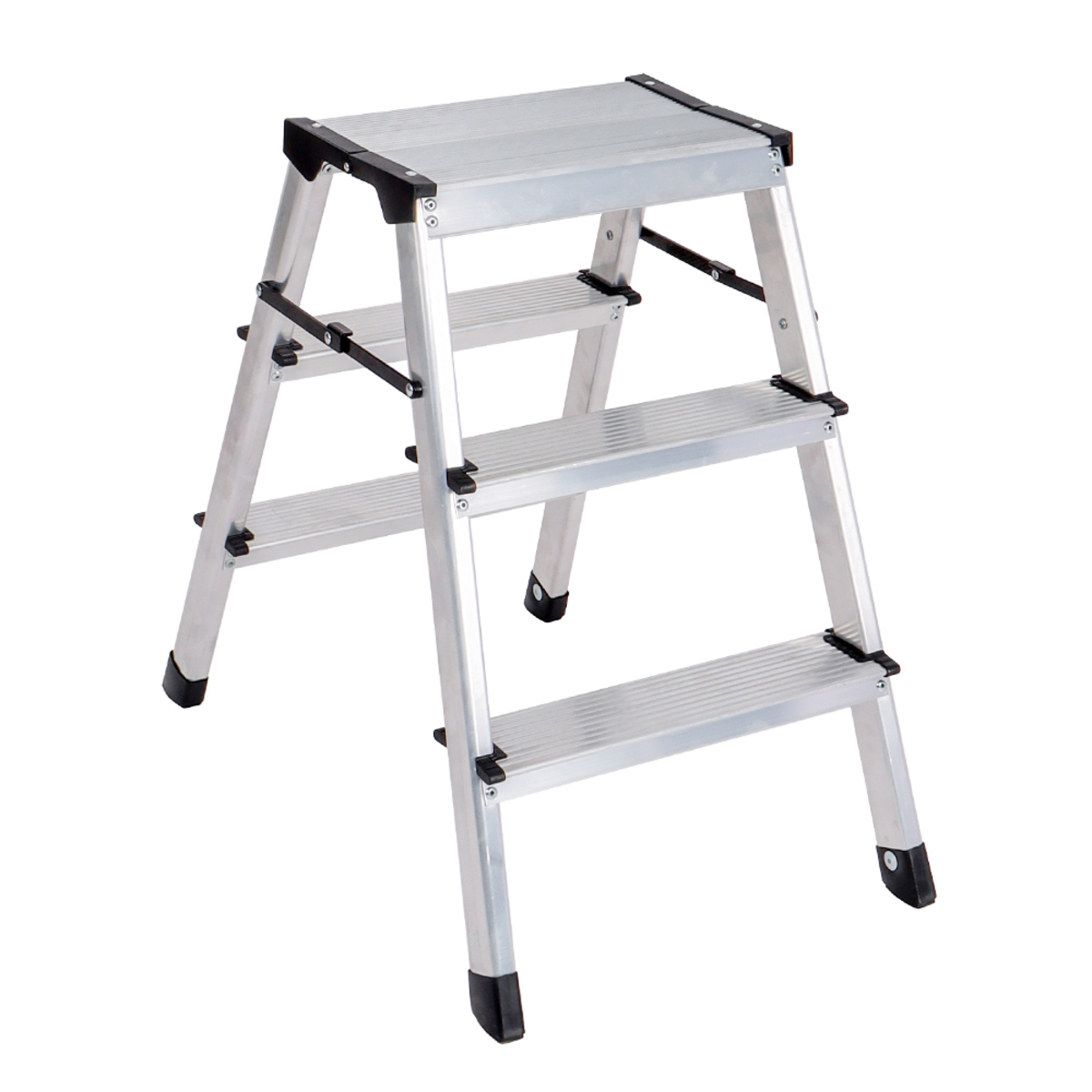 Bild 1 von Kraft Werkzeuge Alu Trittleiter. 3 Stufig, 150 kg