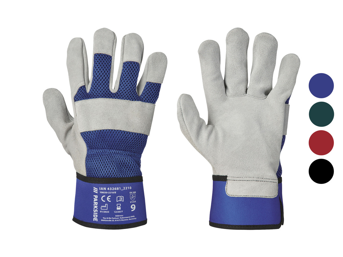 Bild 1 von PARKSIDE® Leder-Arbeitshandschuhe mit verstärkter Stulpe