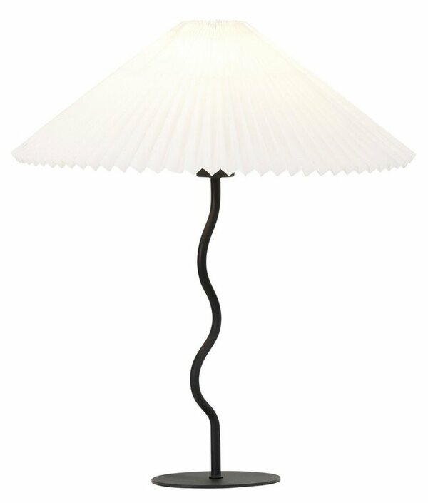 Bild 1 von LeGer Home by Lena Gercke Tischleuchte Letty, ohne Leuchtmittel, Stoffschirm in Plisseeoptik Tischlampe, Sonnenschirm Optik Papierlampe, Schwarz|weiß