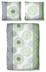 Bettwäsche Cison in Gr. 135x200 oder 155x220 cm, my home, Linon, 2 teilig, florale Bettwäsche aus Baumwolle, Grün