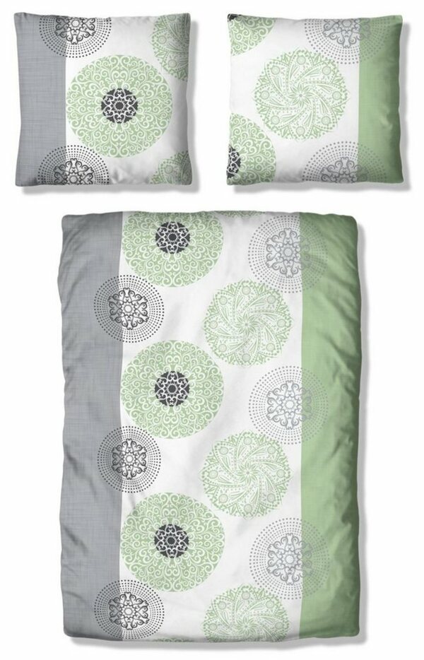 Bild 1 von Bettwäsche Cison in Gr. 135x200 oder 155x220 cm, my home, Linon, 2 teilig, florale Bettwäsche aus Baumwolle, Grün