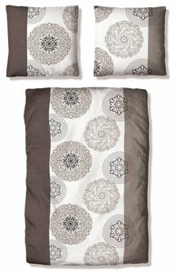 Bettwäsche Cison in Gr. 135x200 oder 155x220 cm, my home, Linon, 2 teilig, florale Bettwäsche aus Baumwolle, Braun