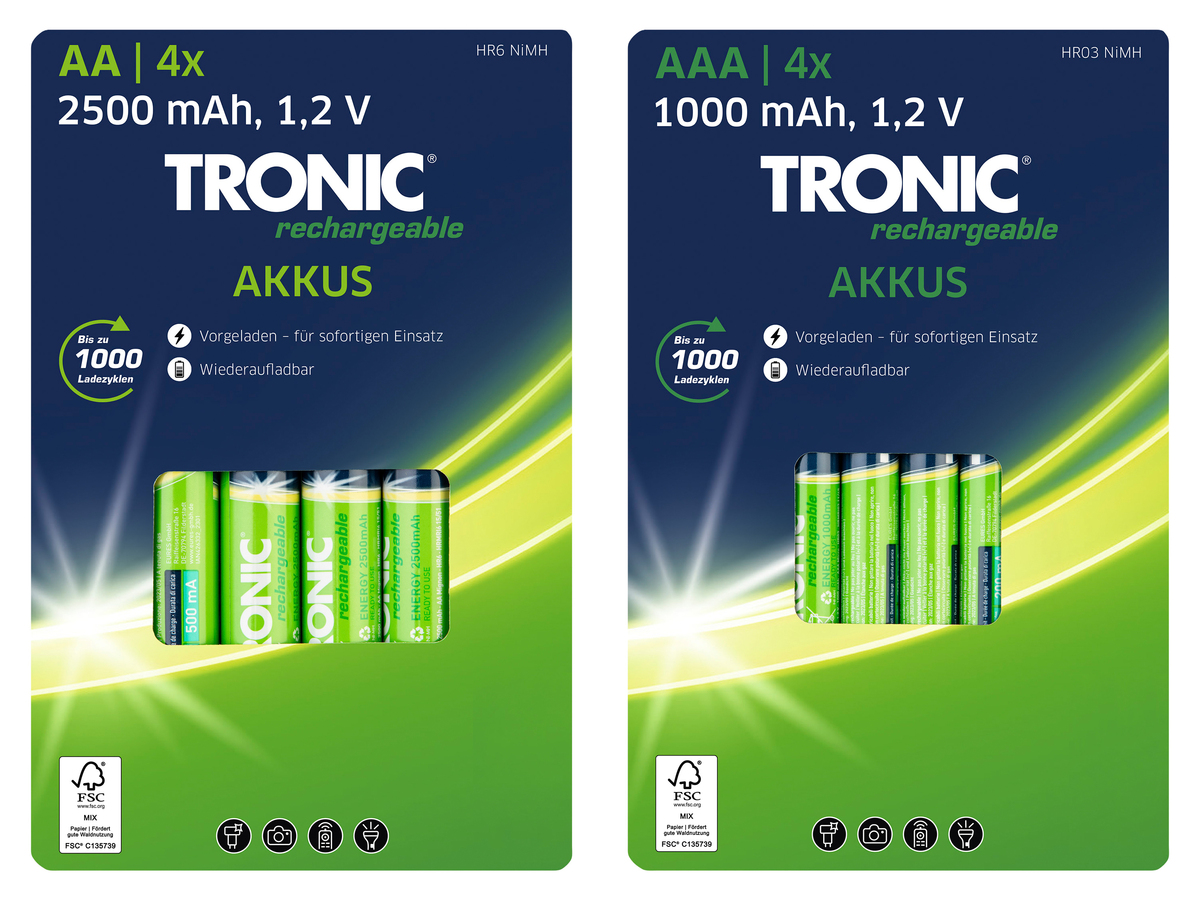Bild 1 von TRONIC® Ni-MH-Akkus »Ready 2 Use«, 4 Stück