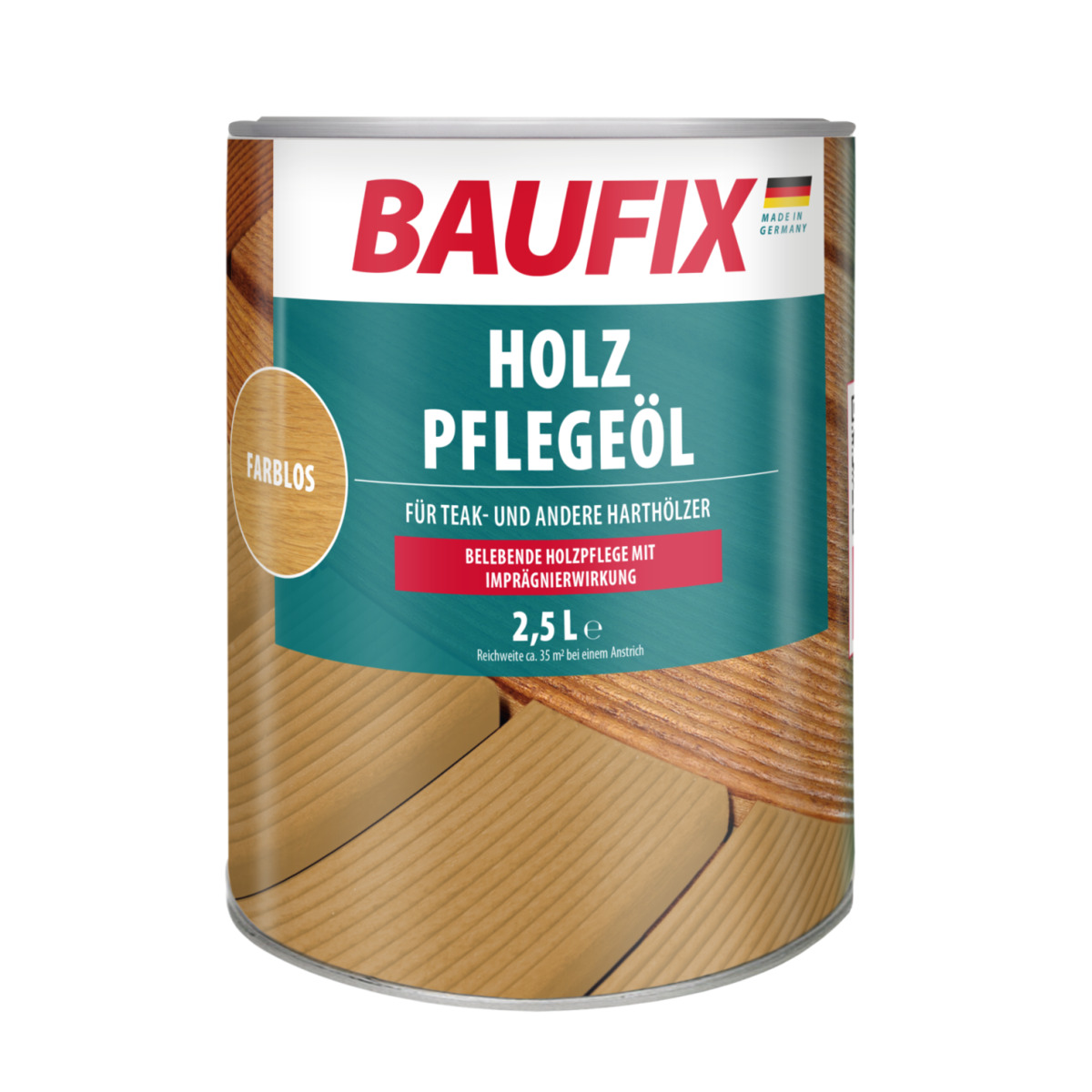Bild 1 von BAUFIX Holz-Pflegeöl farblos seidenmatt, 2.5 Liter, Holzpflege