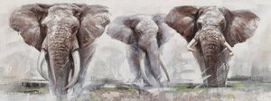 Home affaire Ölbild Elephant, Elefanten, Tiere, Braun
