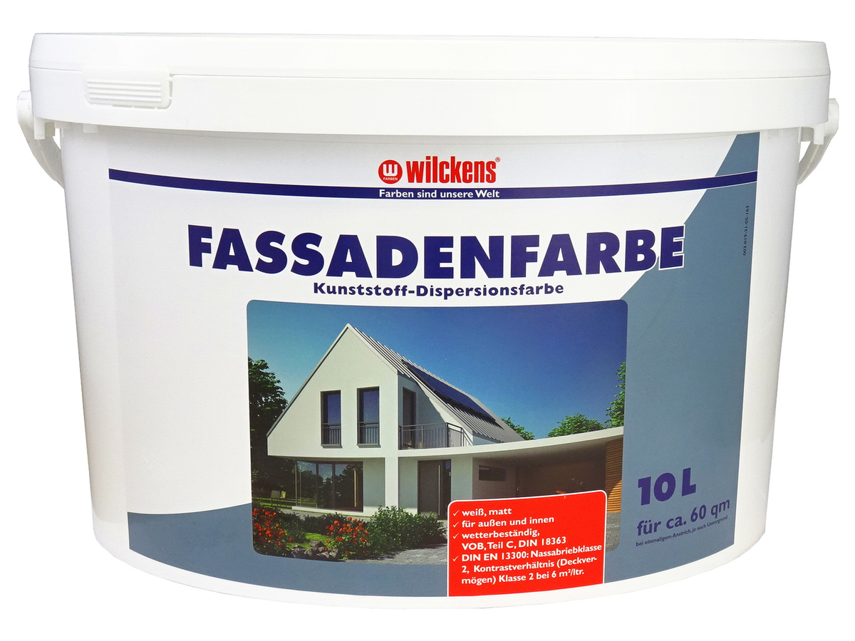 Bild 1 von Wilckens Fassadenfarbe, matt, 10 Liter, weiß