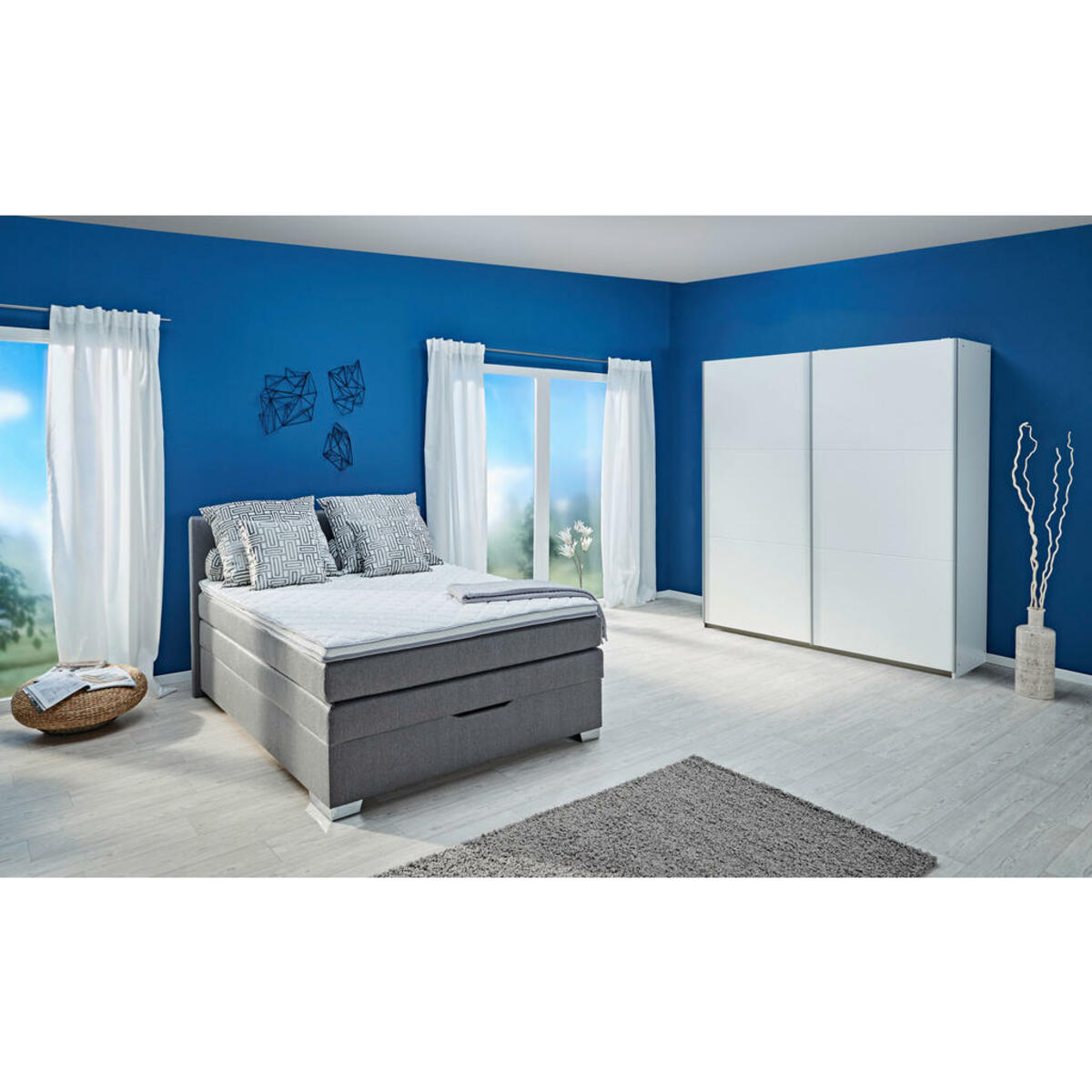 Bild 1 von Boxspringbett Pinta grau 140 cm