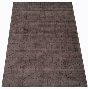Teppich Manju, my home, rechteckig, Höhe: 10 mm, elegant glänzender Kurzflorteppich in Seiden-Optik, Braun