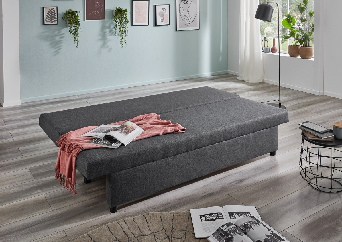 Bild 3 von Sun Garden Schlafsofa mit Stauraumfunktion und Kissen BREDA anthrazit