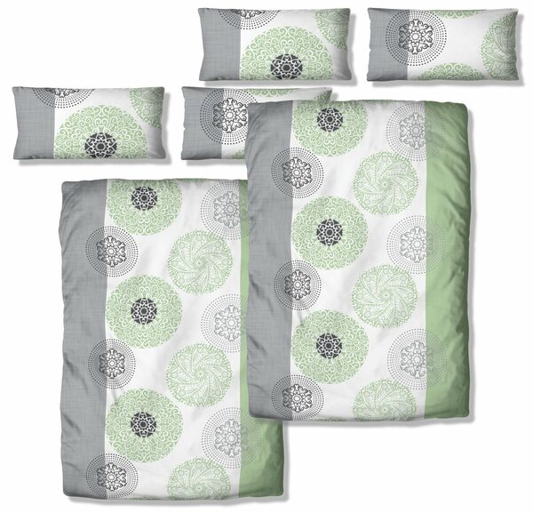 Bild 1 von Bettwäsche Cison in Gr. 135x200 oder 155x220 cm, my home, Linon, 4 teilig, florale Bettwäsche aus Baumwolle, Grün