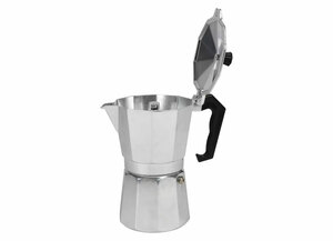 Espressokocher 16x10x18,5cm Entdecken Sie den perfekten Espressokocher! Unser stylischer Espressokocher ist aus Aluminium und misst 16x10x18