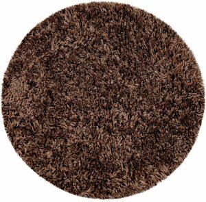 Badematte Kanda 360 Paco Home, Höhe 44 mm, rutschhemmend beschichtet, fußbodenheizungsgeeignet, Polyester, rund, Badteppich, Uni Farben, weicher Hochflor, rechteckig & rund erhältlich, Braun