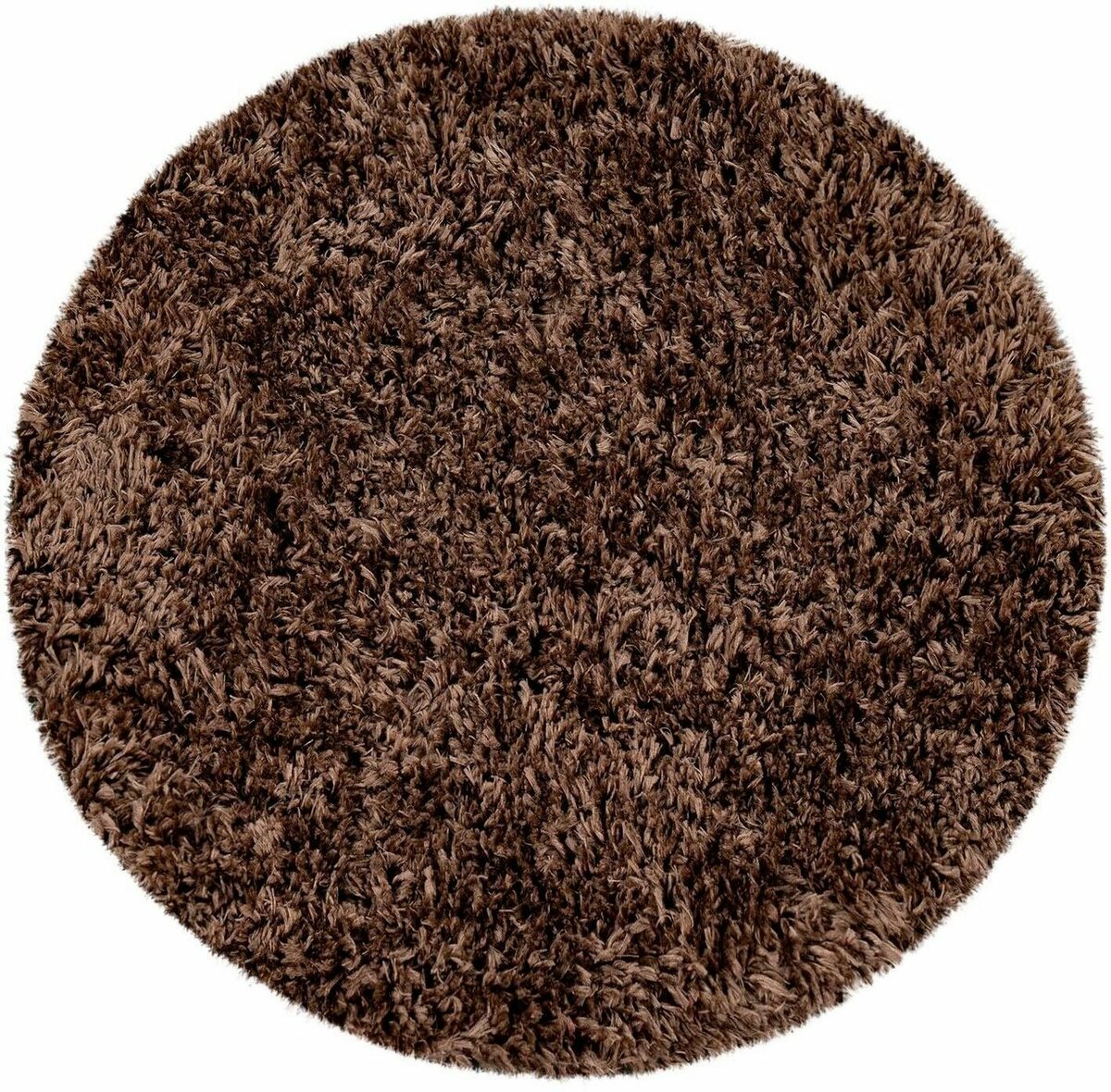 Bild 1 von Badematte Kanda 360 Paco Home, Höhe 44 mm, rutschhemmend beschichtet, fußbodenheizungsgeeignet, Polyester, rund, Badteppich, Uni Farben, weicher Hochflor, rechteckig & rund erhältlich, Braun