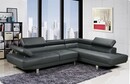 Bild 2 von Happy Home Ecksofa mit verstellbare Kopf- und Arm-Funktionen HSP108-DGR dunkelgrau Lederoptik