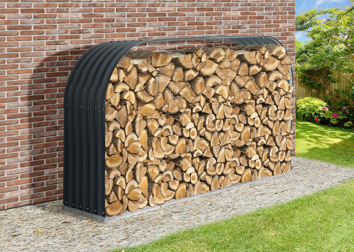 Bild 2 von Green Yard Brennholzunterstand aus Stahl, Brennholzlager, Kaminholz Unterstand, Regenschutz für Holz