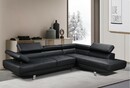 Bild 1 von Happy Home Ecksofa mit verstellbare Kopf- und Arm-Funktionen HSP108-SCH schwarz Lederoptik