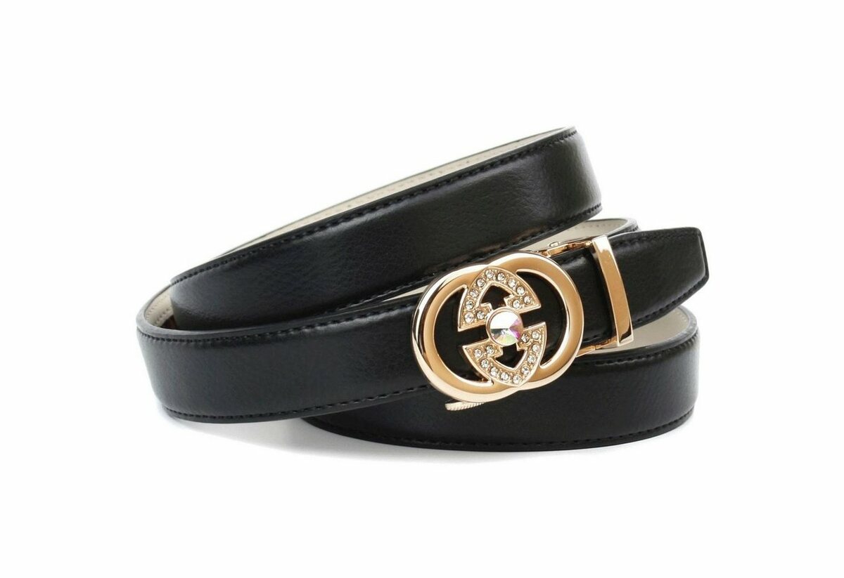 Bild 1 von Anthoni Crown Ledergürtel Eleganter Klassiker in schwarz, Schwarz