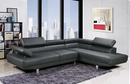 Bild 1 von Happy Home Ecksofa mit verstellbare Kopf- und Arm-Funktionen HSP108-DGR dunkelgrau Lederoptik