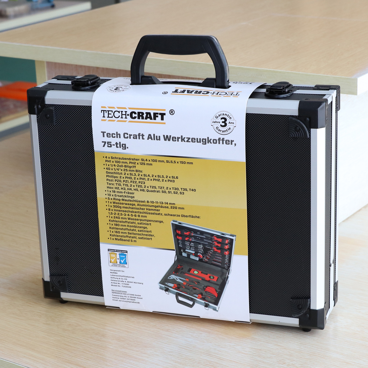 Bild 2 von Tech Craft Alu Werkzeugkoffer 75 tlg.